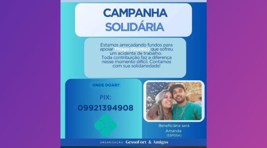 Família organiza campanha solidária para ajudar trabalhador em coma após grave acidente em Jandaia do Sul