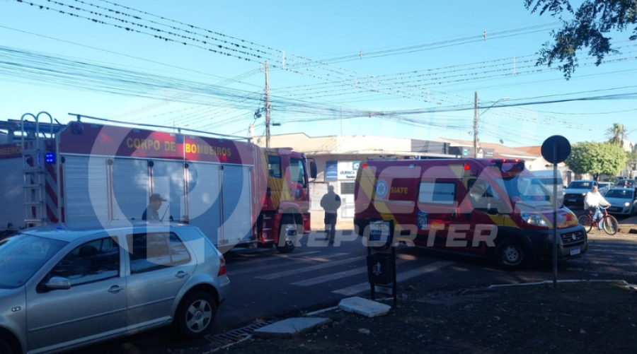 Acidente envolvendo moto e caminhão deixa uma pessoa ferida no Centro